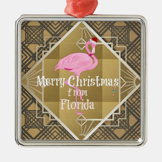 Frohe Weihnachten aus Florida Ornament Aus Metall (Vorne)