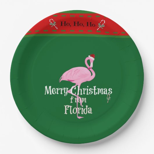 Frohe Weihnachten aus Florida Pappteller (Vorderseite)