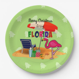 Frohe Weihnachten aus Florida Pappteller