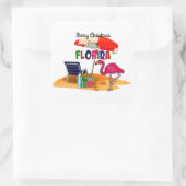 Frohe Weihnachten aus Florida Quadratischer Aufkleber (Tasche)