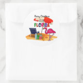 Frohe Weihnachten aus Florida Runder Aufkleber (Tasche)