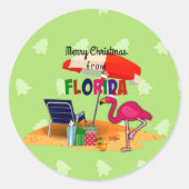 Frohe Weihnachten aus Florida Runder Aufkleber (Vorderseite)
