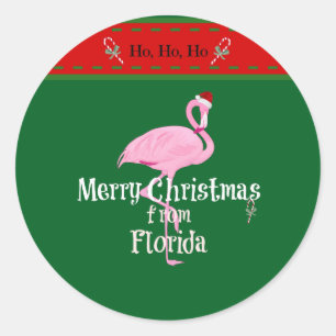 Frohe Weihnachten aus Florida Runder Aufkleber