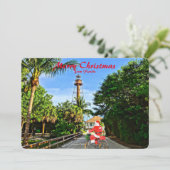 Frohe Weihnachten aus Florida Santa on Bicycle (Stehend Vorderseite)