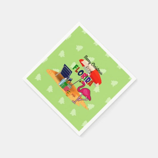 Frohe Weihnachten aus Florida Serviette (Ecke)