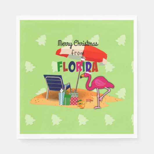 Frohe Weihnachten aus Florida Serviette (Vorderseite)