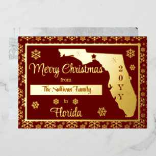 Frohe Weihnachten aus Florida Staat   FOTO Folien Feiertagskarte