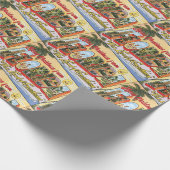 Frohe Weihnachten aus Florida Vintage Gruß Geschenkpapier (Ecke)