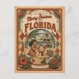 Frohe Weihnachten aus Florida Vintage-Schneekugel
