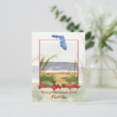 Frohe Weihnachten aus Florida Winter Beach Seascap (Stehend Vorderseite)