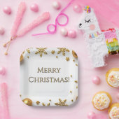 Frohe Weihnachten aus Gold Pappteller (Party)