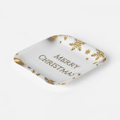 Frohe Weihnachten aus Gold Pappteller (Gewinkelt)