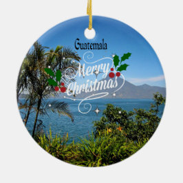 Frohe Weihnachten aus Guatemala Keramik Ornament