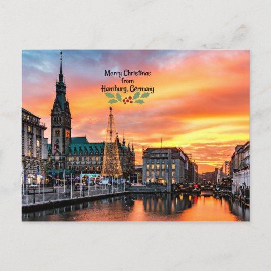 Frohe Weihnachten aus Hamburg, Deutschland Postkarte (Vorderseite)