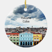 Frohe Weihnachten aus Havanna, Kuba Keramik Ornament (Hinten)
