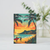 Frohe Weihnachten aus Hawaii Tropical Holiday Postkarte (Stehend Vorderseite)