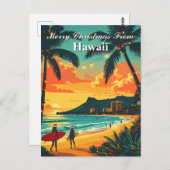 Frohe Weihnachten aus Hawaii Tropical Holiday Postkarte (Vorne/Hinten)