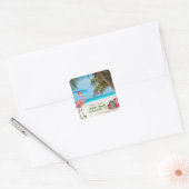 Frohe Weihnachten aus Jacksonville, FL Quadratischer Aufkleber (Umschlag)