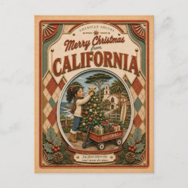 Frohe Weihnachten aus Kalifornien Vintage-Schneeku