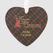 Frohe Weihnachten aus Kanada Tartan Ornament (Vorderseite)