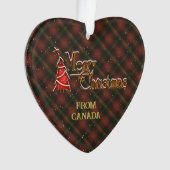 Frohe Weihnachten aus Kanada Tartan Ornament (Vorderseite)