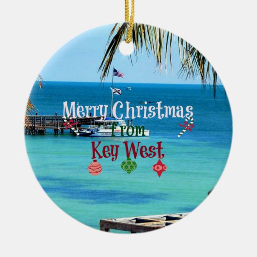 Frohe Weihnachten aus Key West Keramikornament (Vorne)