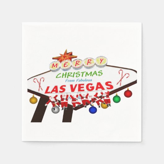 Frohe Weihnachten aus Las Vegas Paper Napkin Serviette (Vorderseite)
