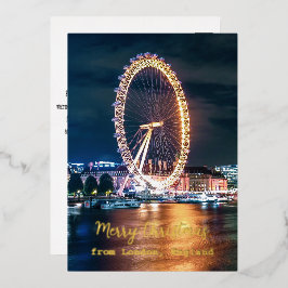 Frohe Weihnachten aus London England Folien Feiertagskarte