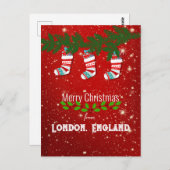 Frohe Weihnachten aus London, England Postkarte (Vorne/Hinten)