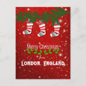 Frohe Weihnachten aus London, England Postkarte (Vorderseite)