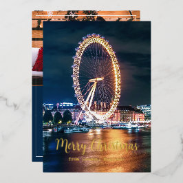 Frohe Weihnachten aus London Family Foto Folien Feiertagskarte