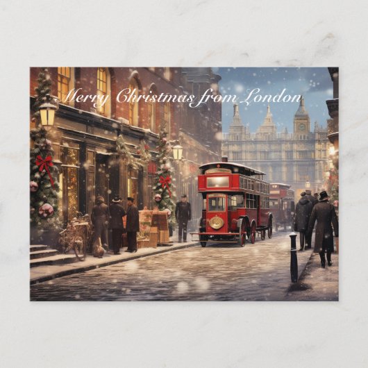 Frohe Weihnachten aus London Postkarte (Vorderseite)