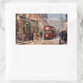 Frohe Weihnachten aus London Rechteckiger Aufkleber (Tasche)