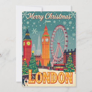 Frohe Weihnachten aus London Vintag Retro