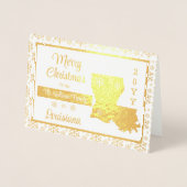 Frohe Weihnachten aus Louisiana Staat Foto Folienkarte (Vorderseite)