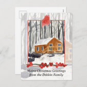 Frohe Weihnachten aus Maine Cabin Winterwald (Vorne/Hinten)