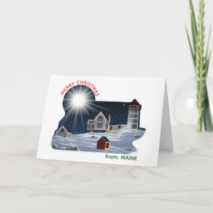 FROHE WEIHNACHTEN AUS MAINE, NUBBLE LIGHT DANKESKARTE