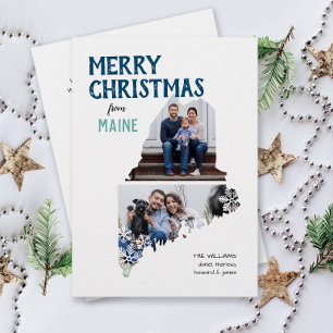 Frohe Weihnachten aus Maine Zwei Foto