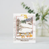 Frohe Weihnachten aus Maryland Farm Winterbaumen (Stehend Vorderseite)