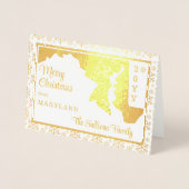 Frohe Weihnachten aus Maryland Staat | FOTO Folienkarte (Vorderseite)