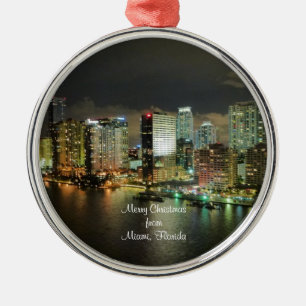 Frohe Weihnachten aus Miami, Florida Ornament Aus Metall