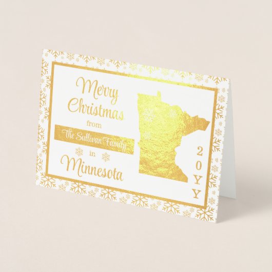 Frohe Weihnachten aus Minnesota Staat | FOTO Folienkarte (Vorderseite)