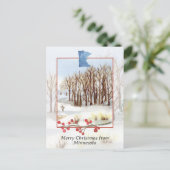 Frohe Weihnachten aus Minnesota Winterlandschaft Postkarte (Stehend Vorderseite)