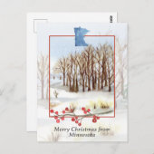 Frohe Weihnachten aus Minnesota Winterlandschaft Postkarte (Vorne/Hinten)