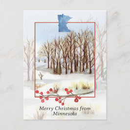 Frohe Weihnachten aus Minnesota Winterlandschaft Postkarte