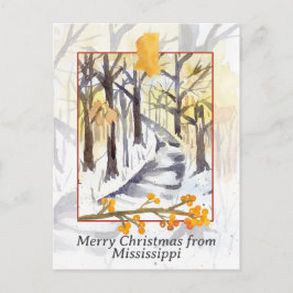 Frohe Weihnachten aus Mississippi Bäume Winterschn