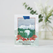 Frohe Weihnachten aus Montana Winterschnee Landsch (Stehend Vorderseite)