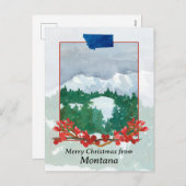 Frohe Weihnachten aus Montana Winterschnee Landsch (Vorne/Hinten)