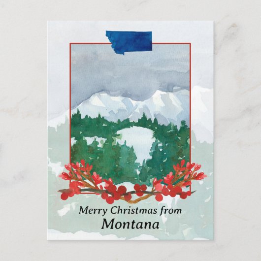 Frohe Weihnachten aus Montana Winterschnee Landsch (Vorderseite)