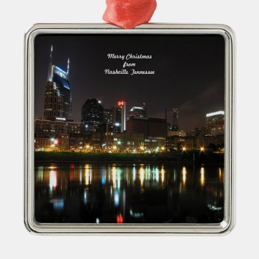 Frohe Weihnachten aus Nashville, Tennessee Silbernes Ornament (Vorne)